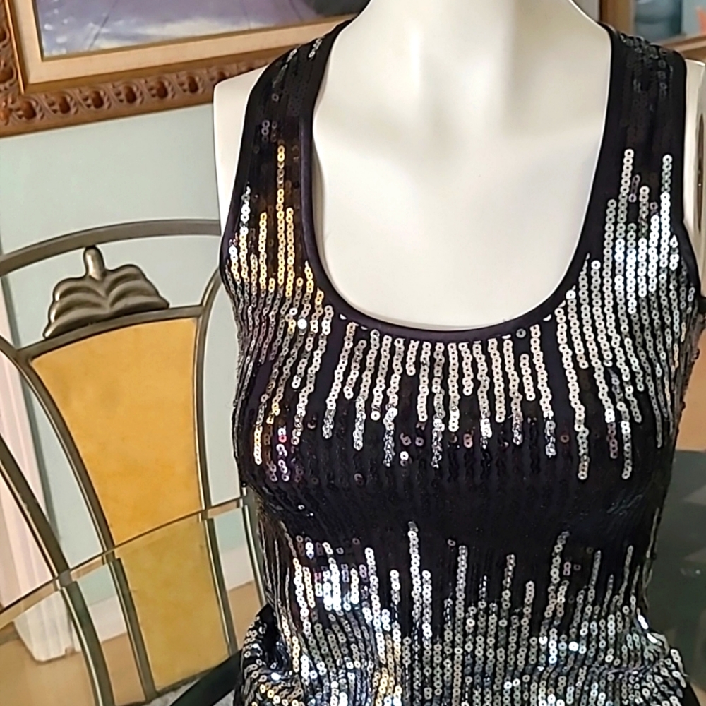 Black and Silver Sequin Dress ❤️ - Picture 7 of 8
